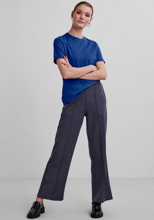 Pieces Shirt met ronde hals PCRIA SS FOLD UP SOLID TEE NOOS BC - Foto 3