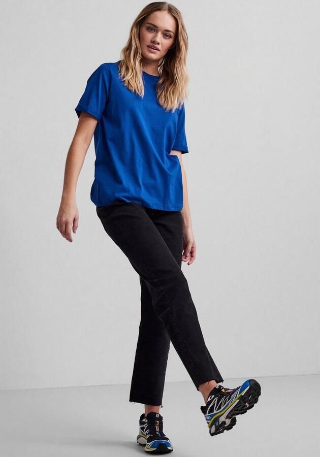 Pieces Shirt met ronde hals PCRIA SS FOLD UP SOLID TEE NOOS BC - Foto 4