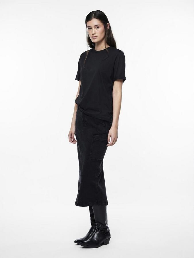 Pieces Shirt met ronde hals PCRIA SS FOLD UP SOLID TEE NOOS BC - Foto 6