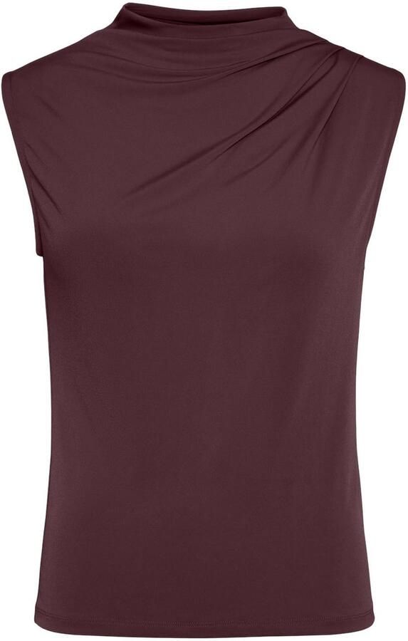 Pieces Shirt met staande kraag PCMADISON SL DRAPED TOP NOOS BC - Foto 2