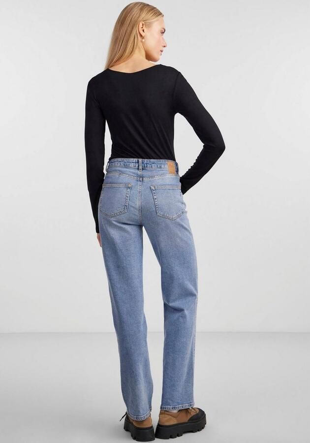 Pieces Shirt met lange mouwen van viscosemix met V-hals model 'BARBERA' - Foto 3