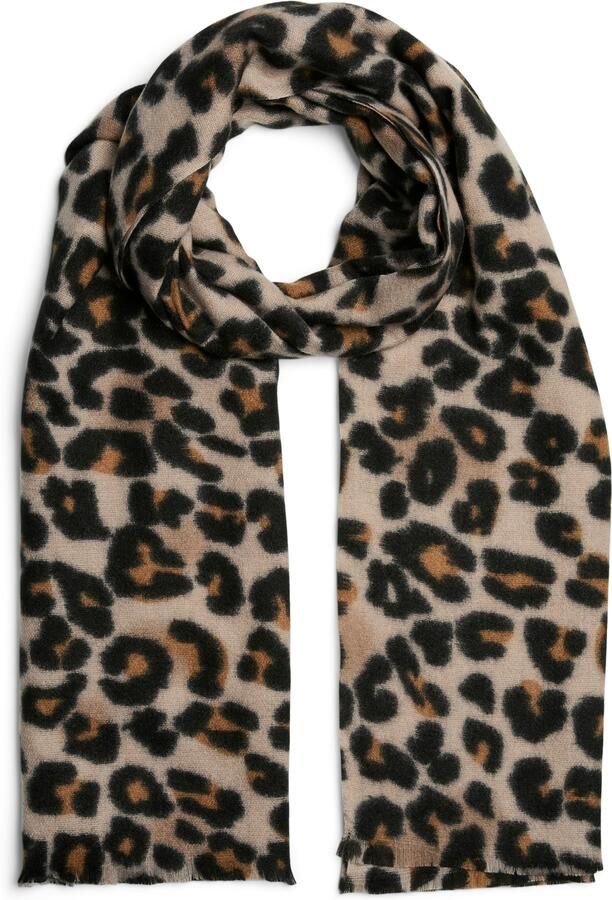PIECES sjaal met panterprint PCJORNA zwart ecru - Foto 5