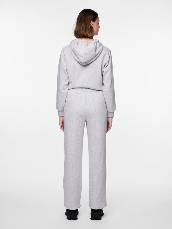 PIECES high waist wide leg sweatpants PCCHILLI lichtgrijs - Foto 3