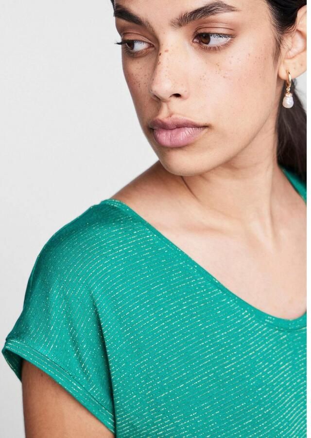 Pieces T-shirt Korte Mouw PCBILLO TEE LUREX STRIPES - Foto 2