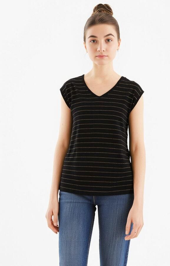 Pieces T-shirt PC BILLO met glinsterstrepen - Foto 2