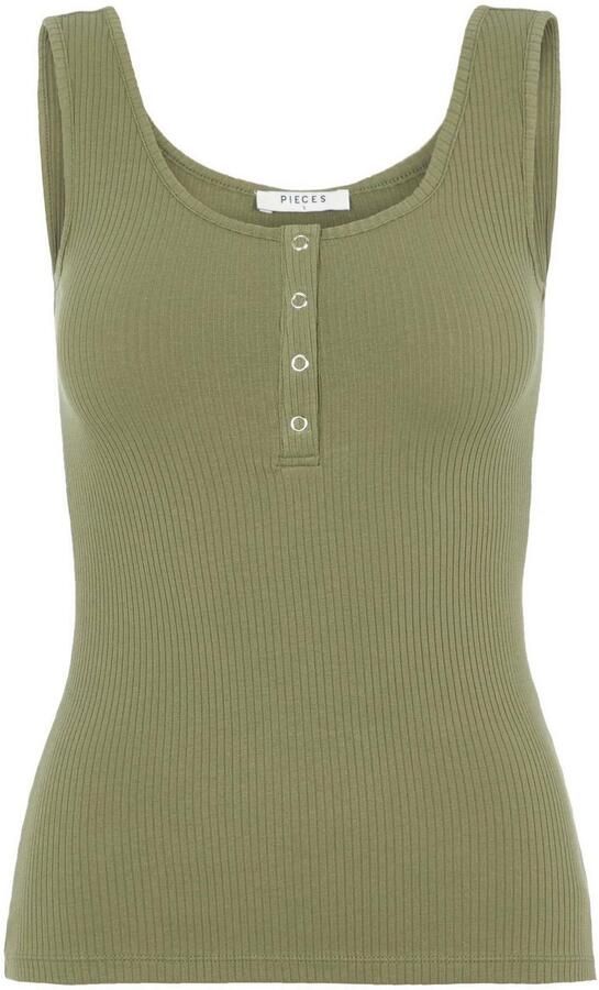 Pieces Slim fit tanktop van katoenmix model 'KITTE' - Foto 4