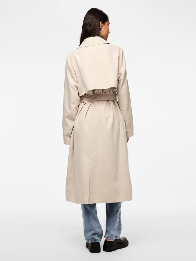 Pieces Klassieke dubbelrijige trenchcoat Gray Dames