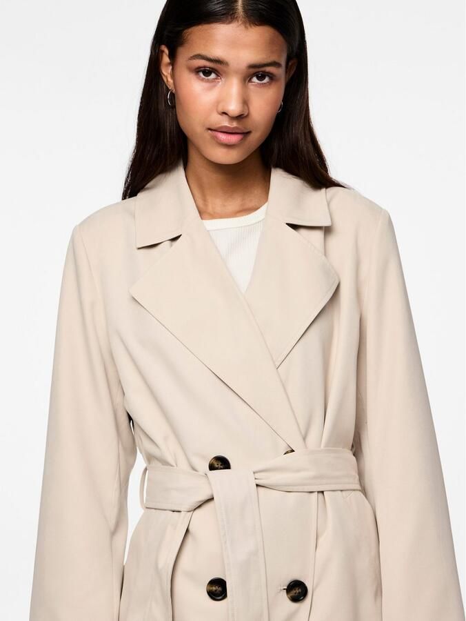 Pieces Klassieke dubbelrijige trenchcoat Gray Dames - Foto 2