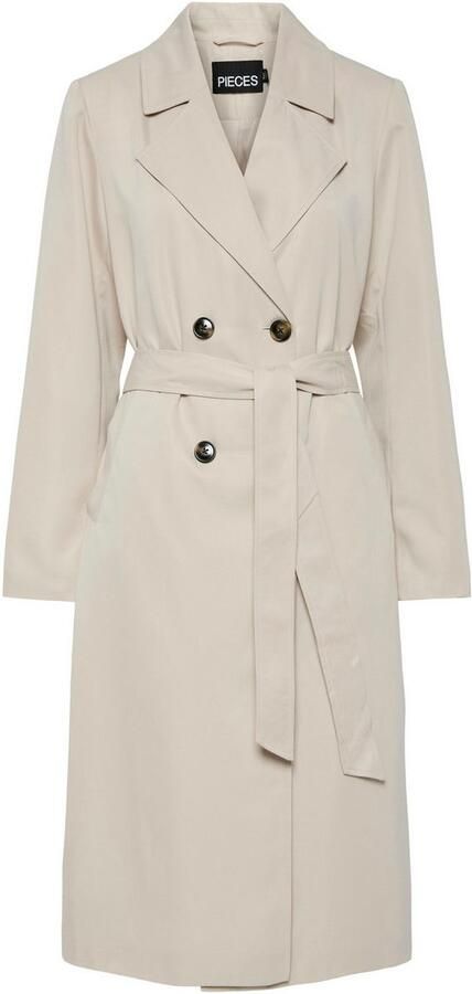 Pieces Klassieke dubbelrijige trenchcoat Gray Dames - Foto 5
