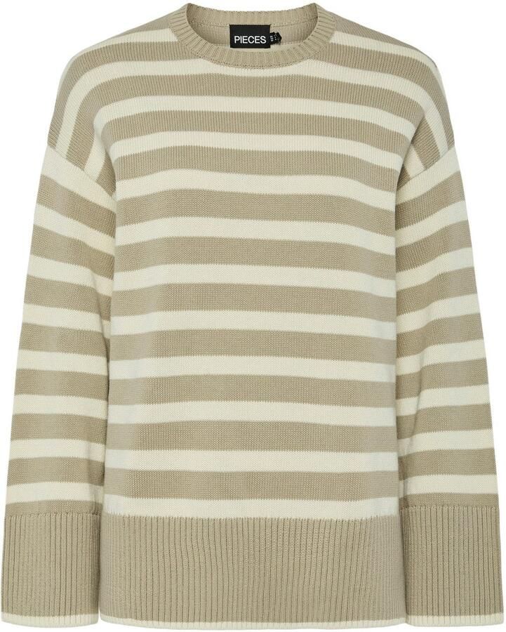 Pieces Trui met ronde hals PCAVA LS O-NECK SLIT KNIT NOOS