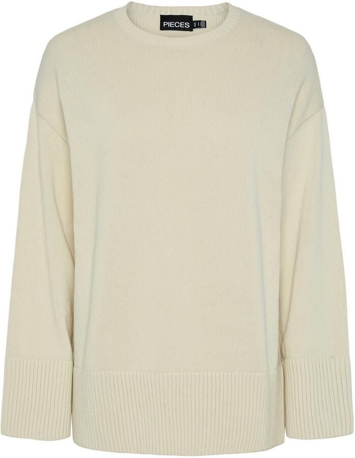 Pieces Trui met ronde hals PCAVA LS O-NECK SLIT KNIT NOOS