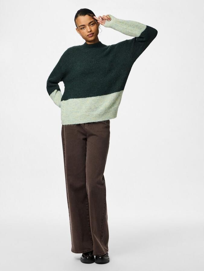 Pieces Trui met ronde hals PCIVY LS O-NECK COLOR BLOCK KNIT PWP BC - Foto 3