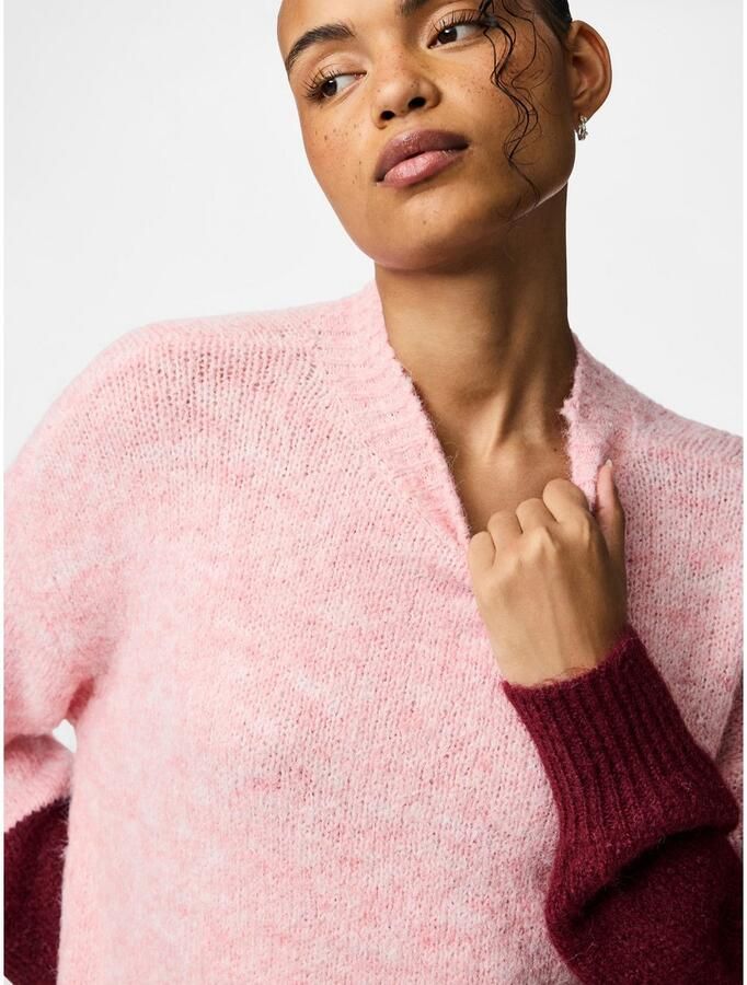 Pieces Trui met ronde hals PCIVY LS O-NECK COLOR BLOCK KNIT PWP BC