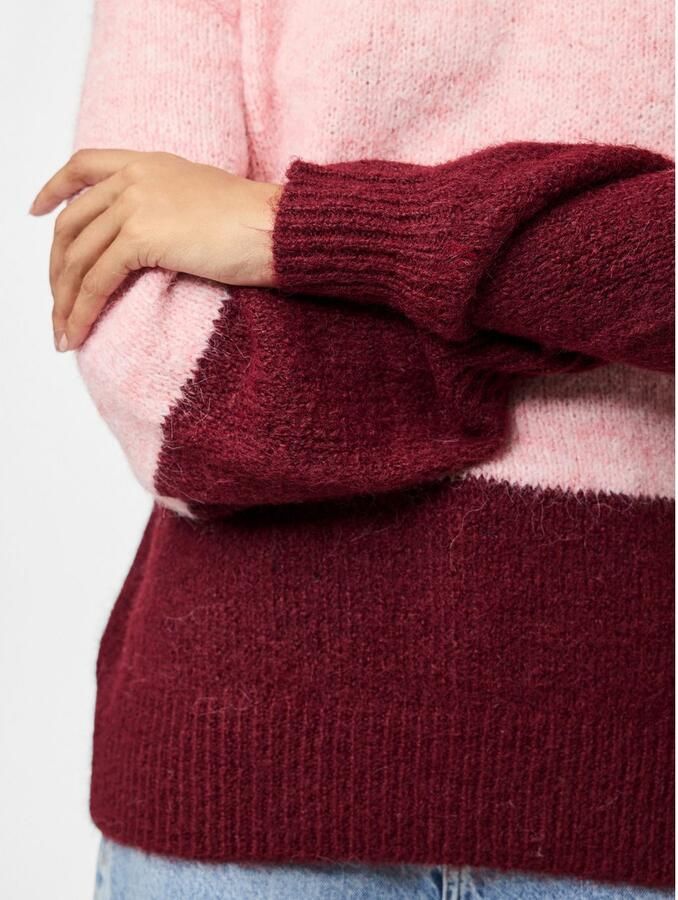 Pieces Trui met ronde hals PCIVY LS O-NECK COLOR BLOCK KNIT PWP BC - Foto 2