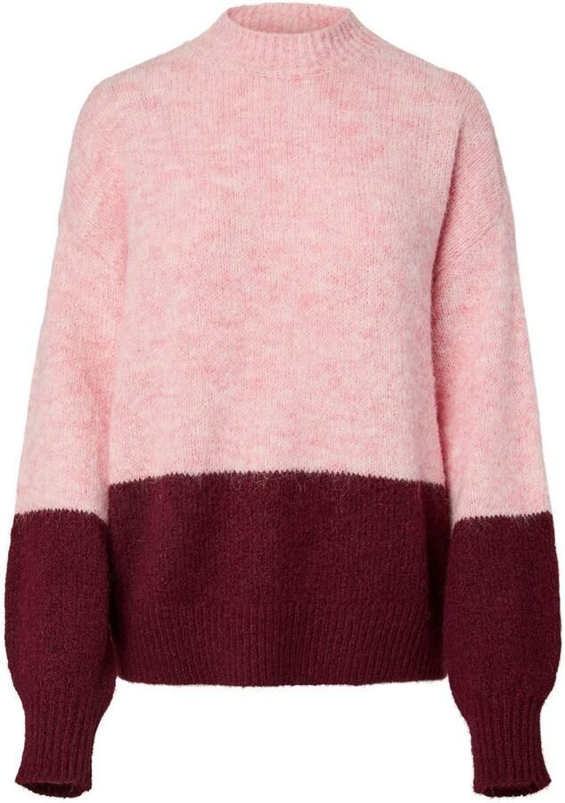 Pieces Trui met ronde hals PCIVY LS O-NECK COLOR BLOCK KNIT PWP BC - Foto 6