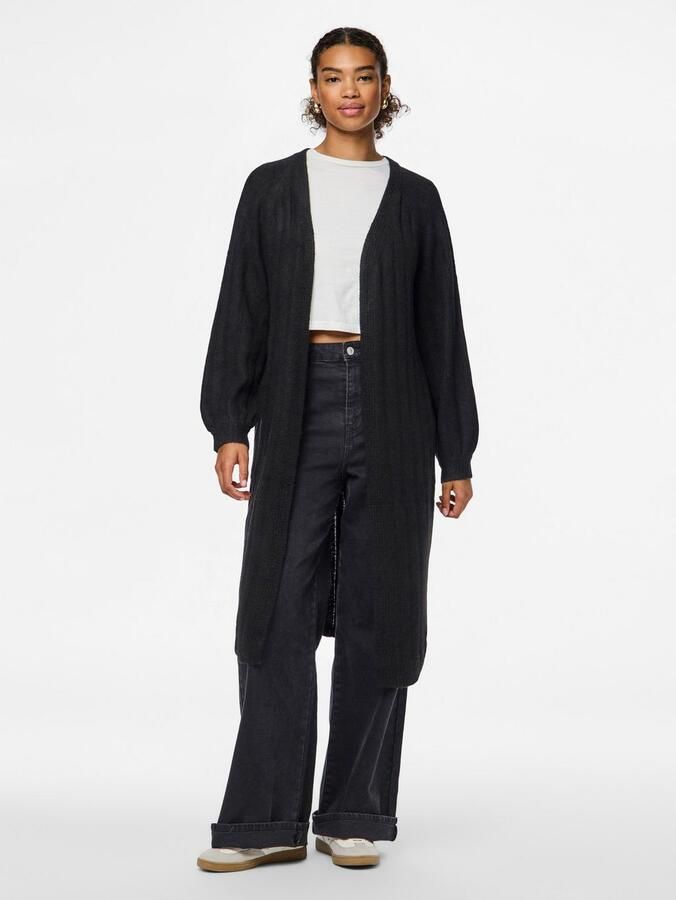 Pieces Loose fit lange cardigan met wol in geribd design model 'MAGGY' - Foto 7