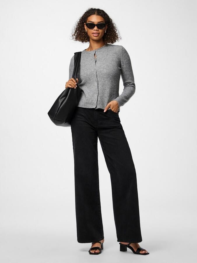 Pieces Regular fit gebreid jack met wol model 'MALOU' - Foto 3