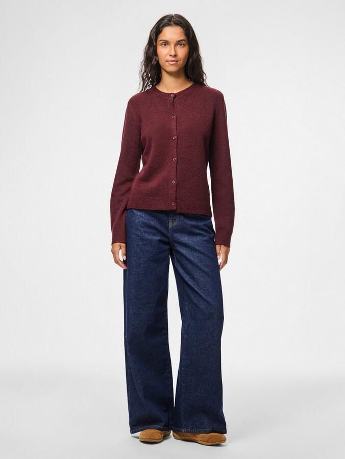 Pieces Regular fit gebreid jack met wol model 'MALOU' - Foto 3