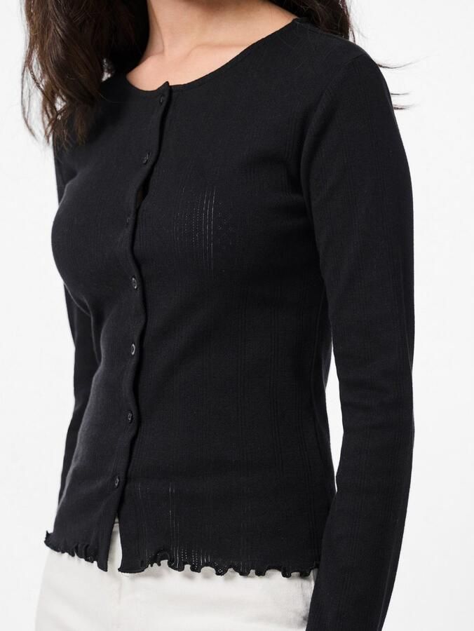 Pieces Slim fit gebreid jack van puur katoen model 'MARIE'