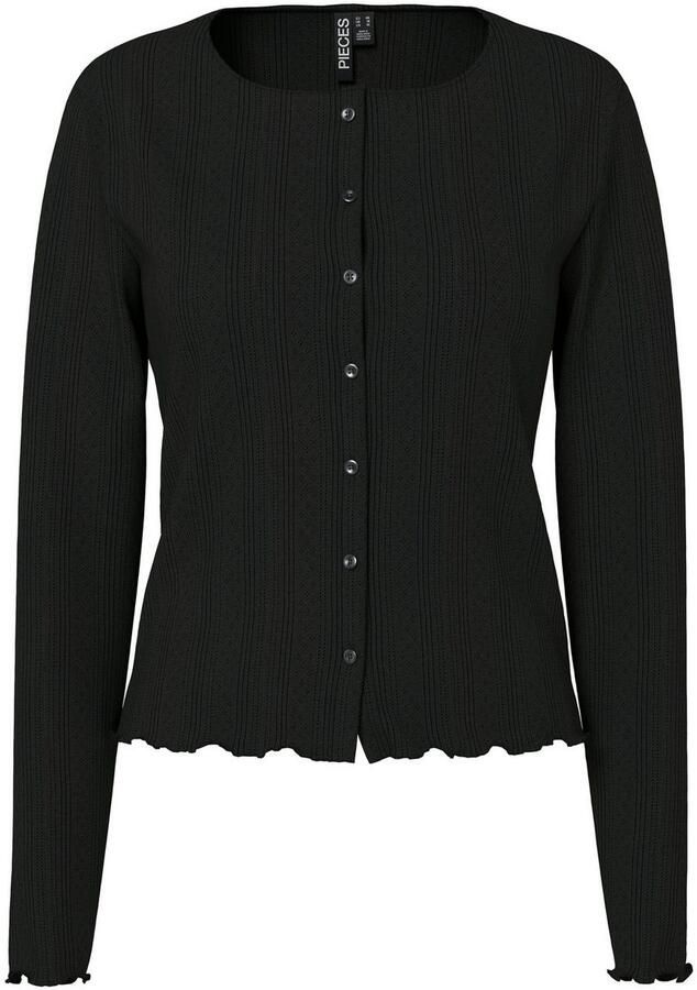 Pieces Slim fit gebreid jack van puur katoen model 'MARIE' - Foto 4