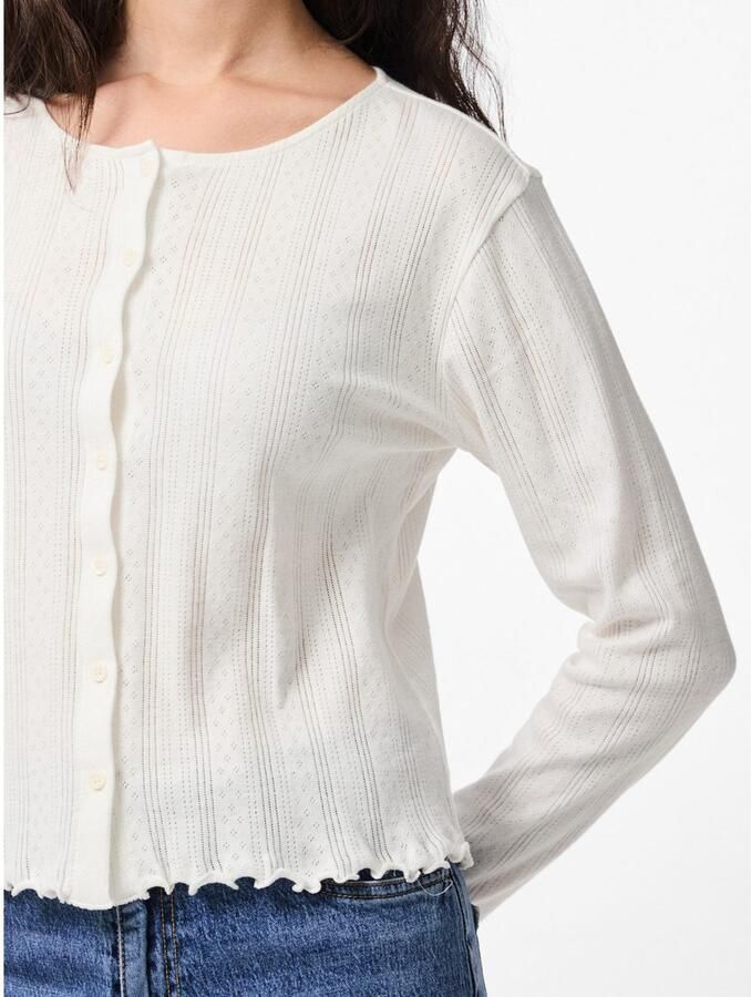 Pieces Slim fit gebreid jack van puur katoen model 'MARIE'