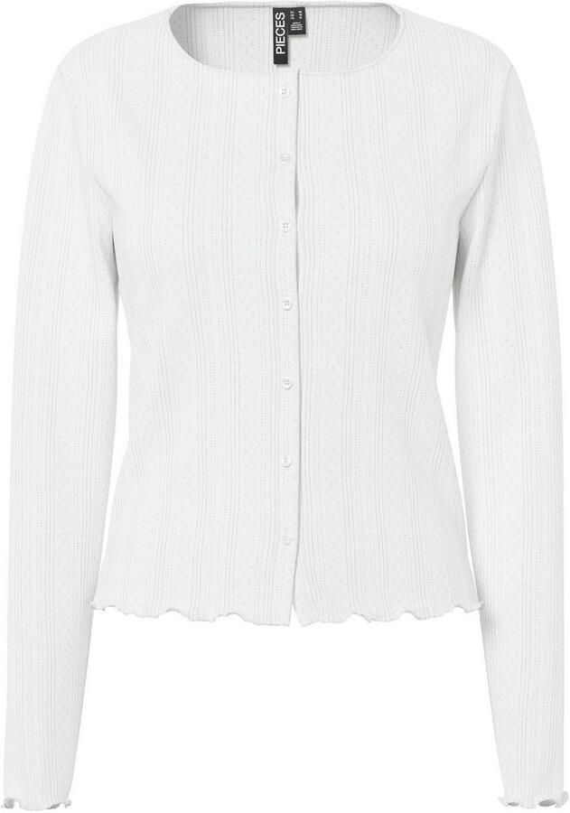 Pieces Slim fit gebreid jack van puur katoen model 'MARIE' - Foto 4