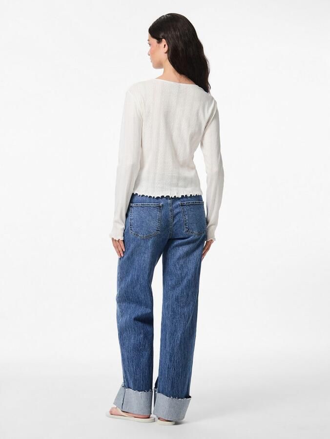 Pieces Slim fit gebreid jack van puur katoen model 'MARIE' - Foto 3