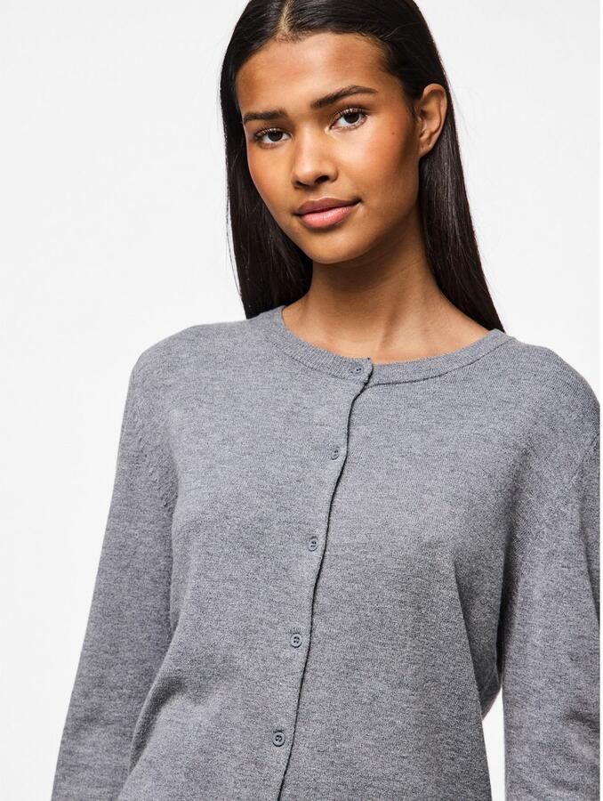 Pieces Slim fit gebreid jack van viscosemix model 'NORA'