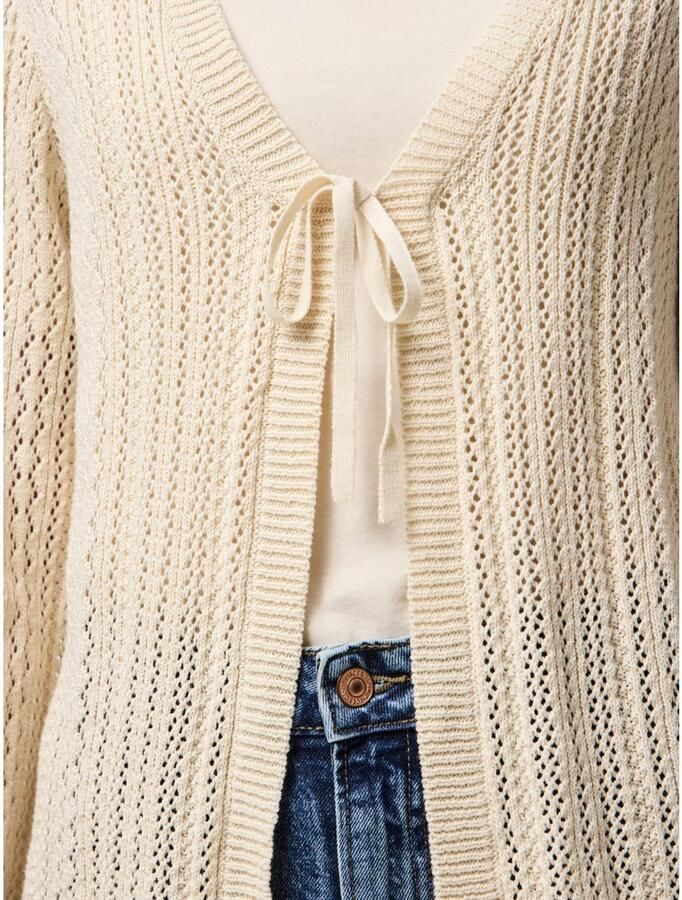 Pieces Comfort fit gebreid jack van zuiver katoen model 'NUKA' - Foto 3