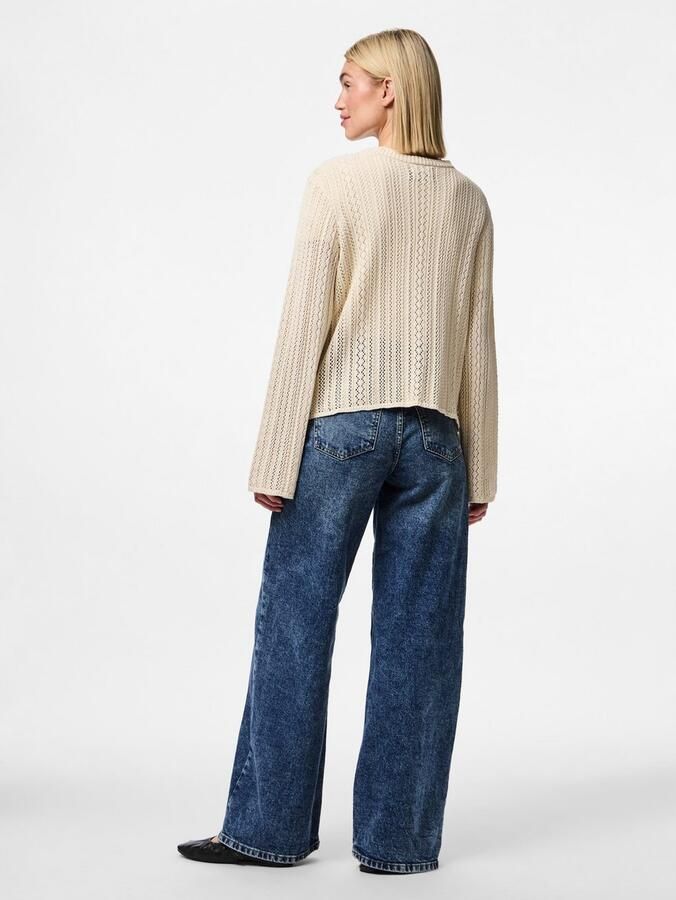 Pieces Comfort fit gebreid jack van zuiver katoen model 'NUKA' - Foto 6