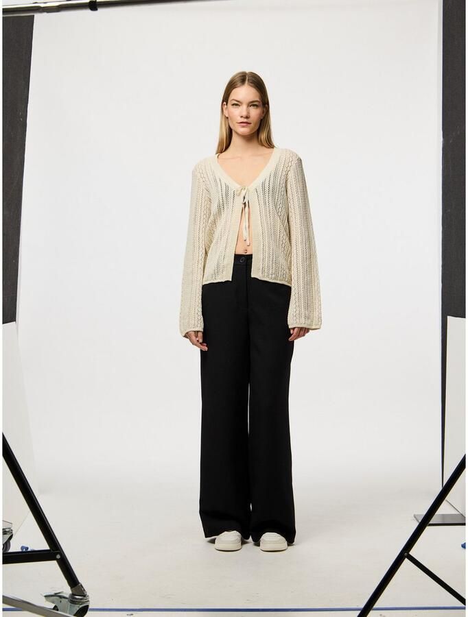 Pieces Comfort fit gebreid jack van zuiver katoen model 'NUKA' - Foto 4