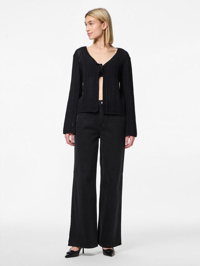 Pieces Comfort fit gebreid jack van zuiver katoen model 'NUKA' - Foto 3