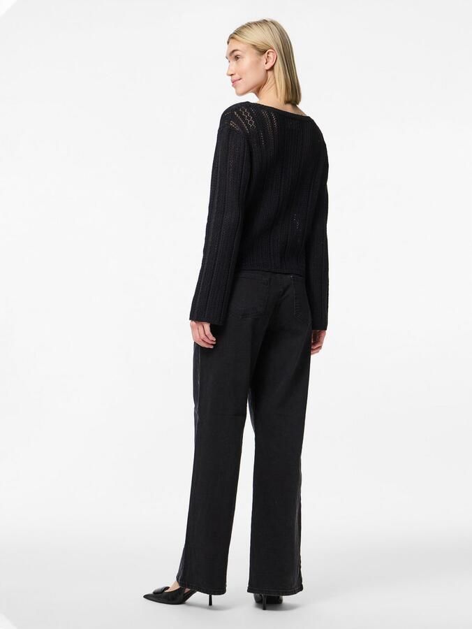 Pieces Comfort fit gebreid jack van zuiver katoen model 'NUKA' - Foto 4