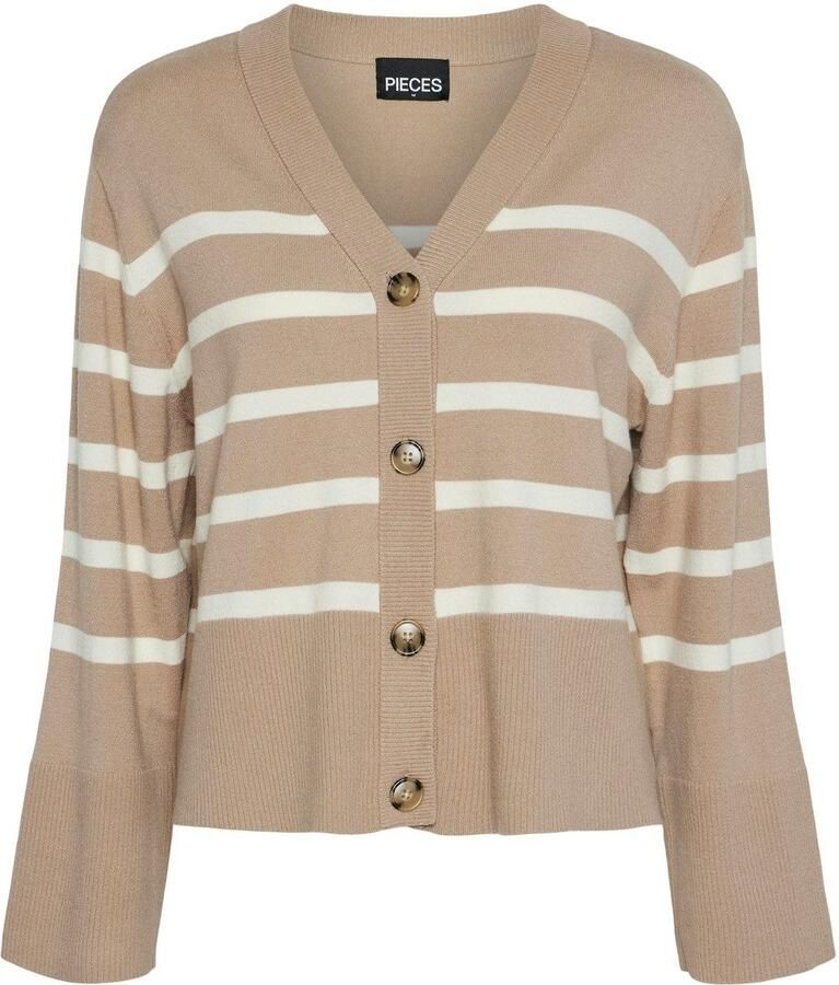 Pieces Regular fit gebreid jack met streepmotief model 'SIA' - Foto 6