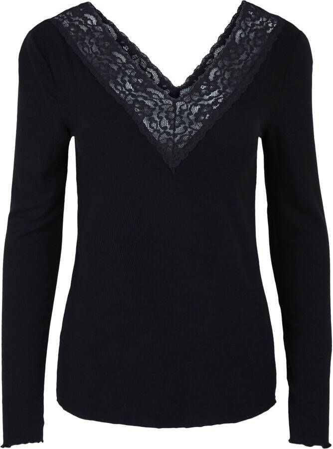 pieces Shirt met lange mouwen PCSIRI met kanten randje bij de hals