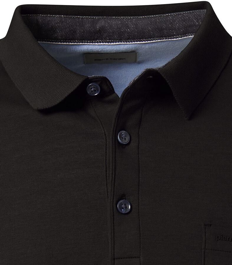 Pierre Cardin Poloshirt met lange mouwen Borstzak met merkapplicatie