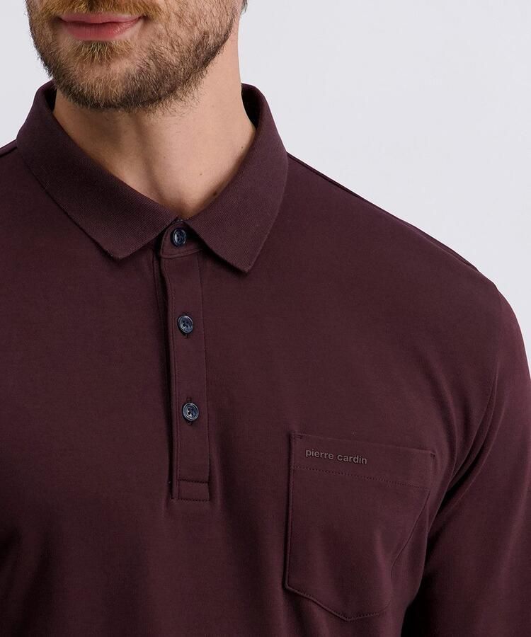 Pierre Cardin Poloshirt met lange mouwen Borstzak met merkapplicatie - Foto 3