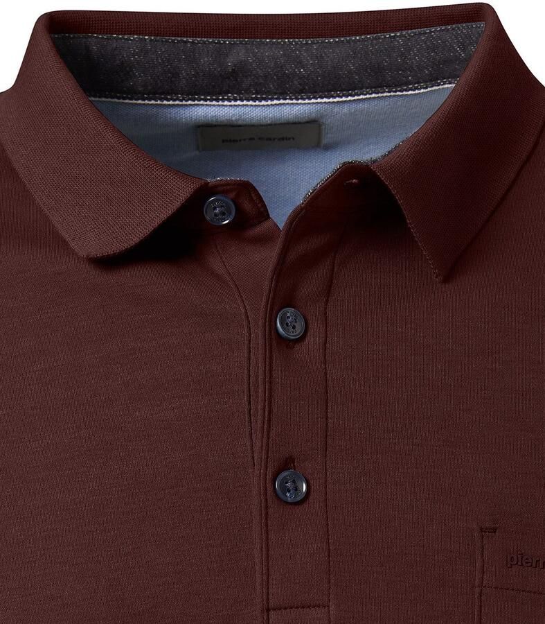 Pierre Cardin Poloshirt met lange mouwen Borstzak met merkapplicatie