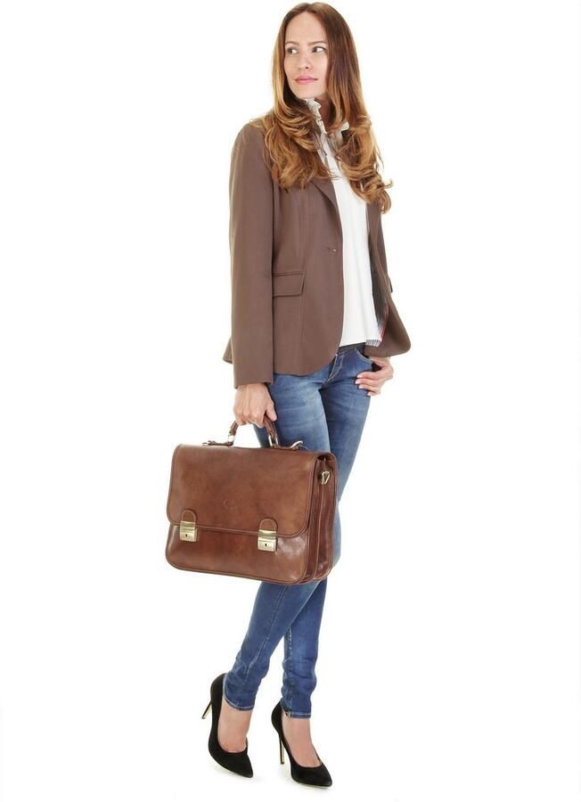 Piké Aktetas echt leer made in italy - Foto 5