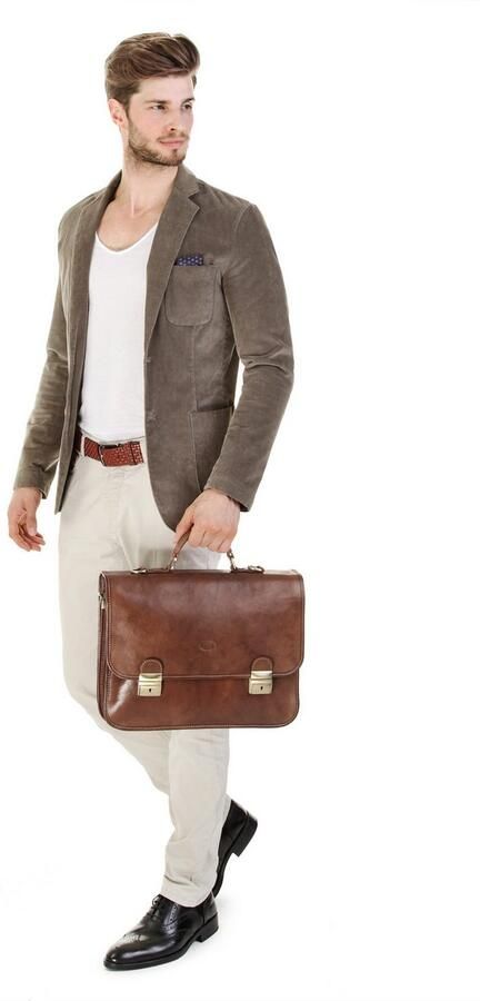 Piké Aktetas echt leer made in italy - Foto 8