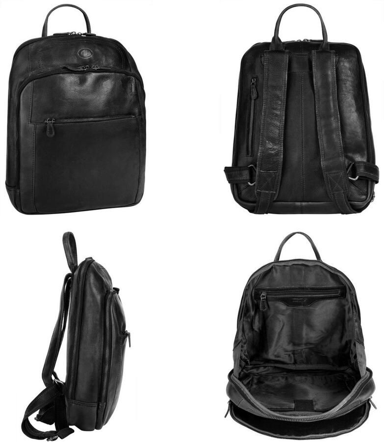 Piké Laptoprugzak echt leer made in italy