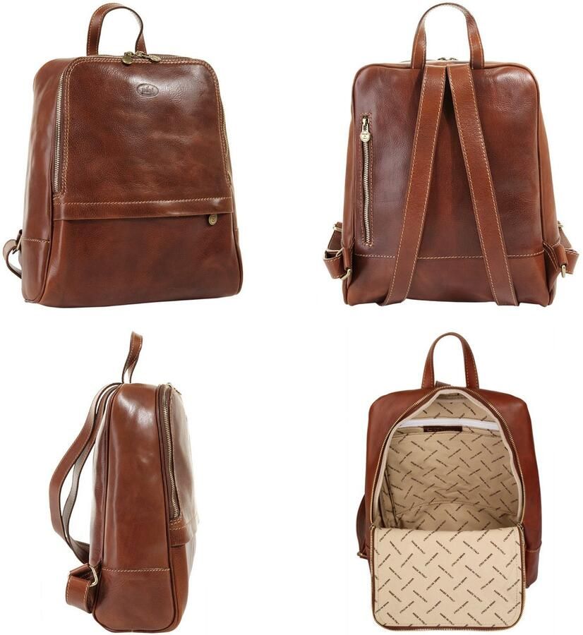 Piké Rugzak echt leer made in italy - Foto 2