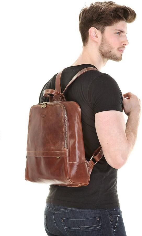 Piké Rugzak echt leer made in italy - Foto 6