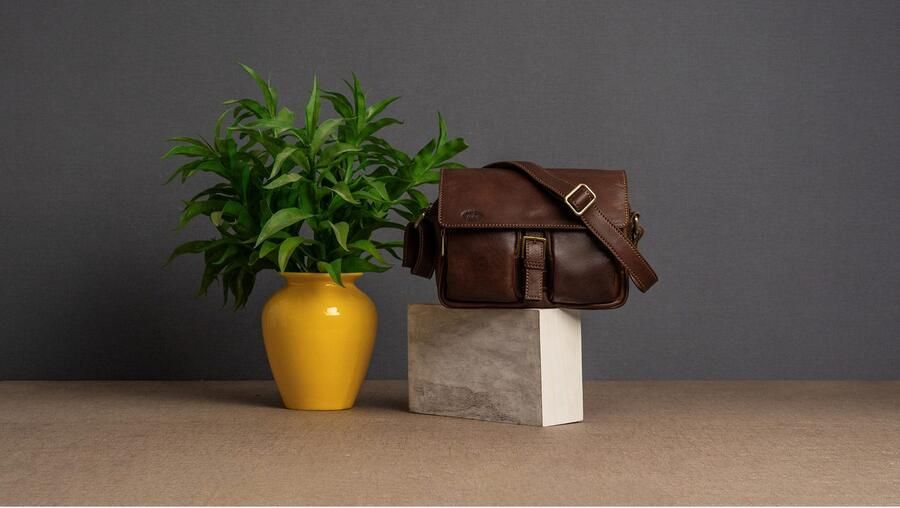 Piké Schoudertas echt leer made in italy - Foto 6