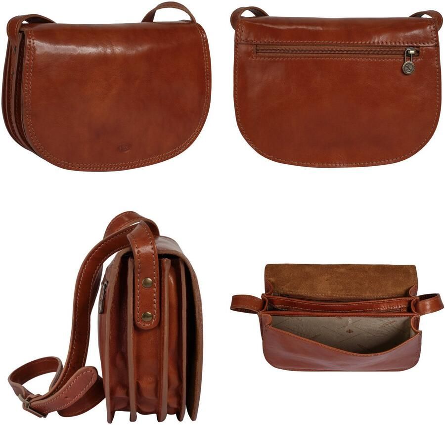 Piké Schoudertas echt leer made in italy