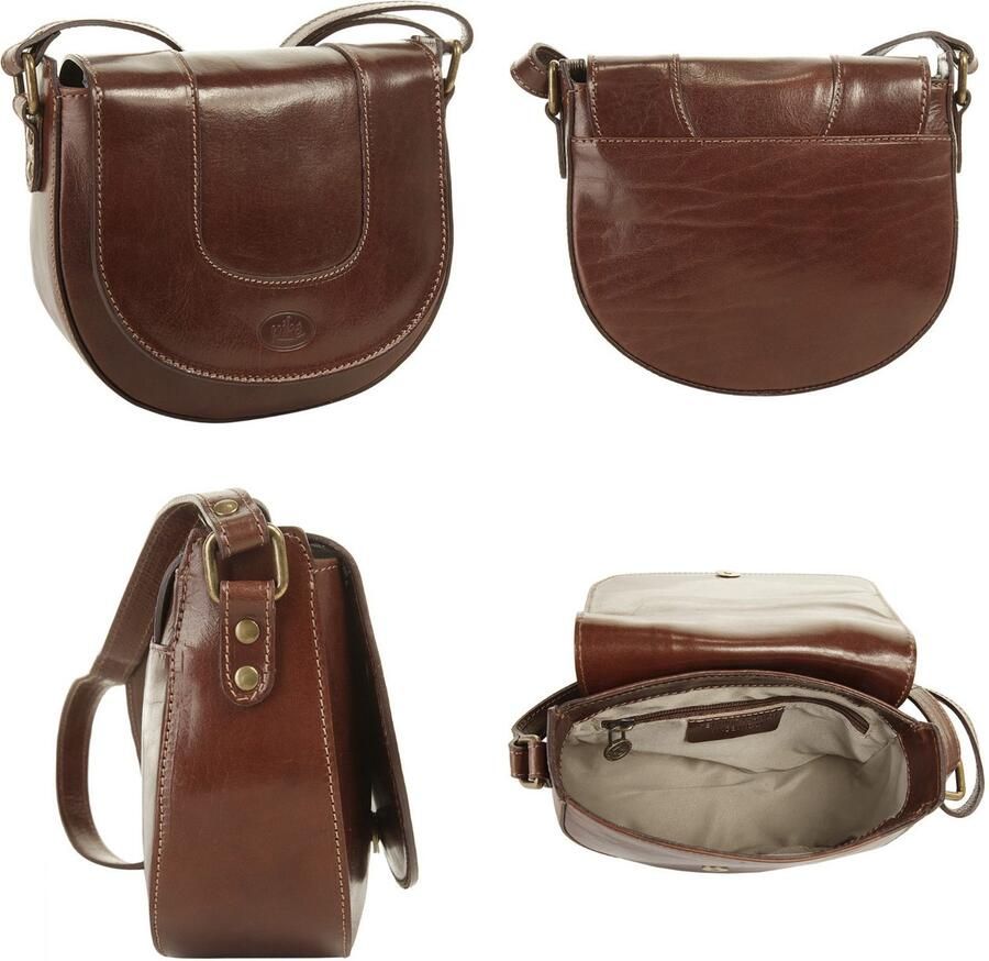 Piké Schoudertas echt leer made in italy