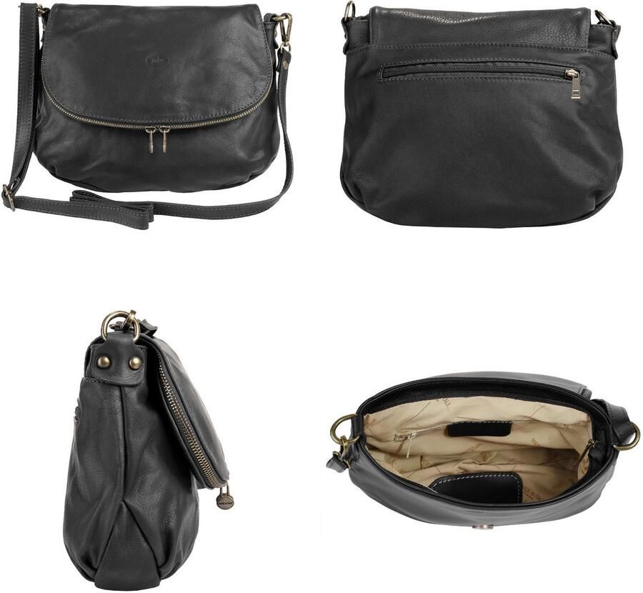 Piké Schoudertas echt leer made in italy