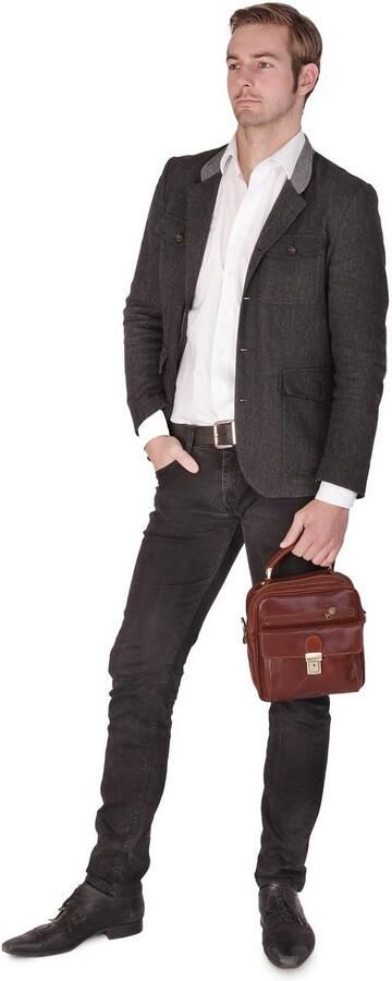 Piké Schoudertas echt leer made in italy - Foto 7