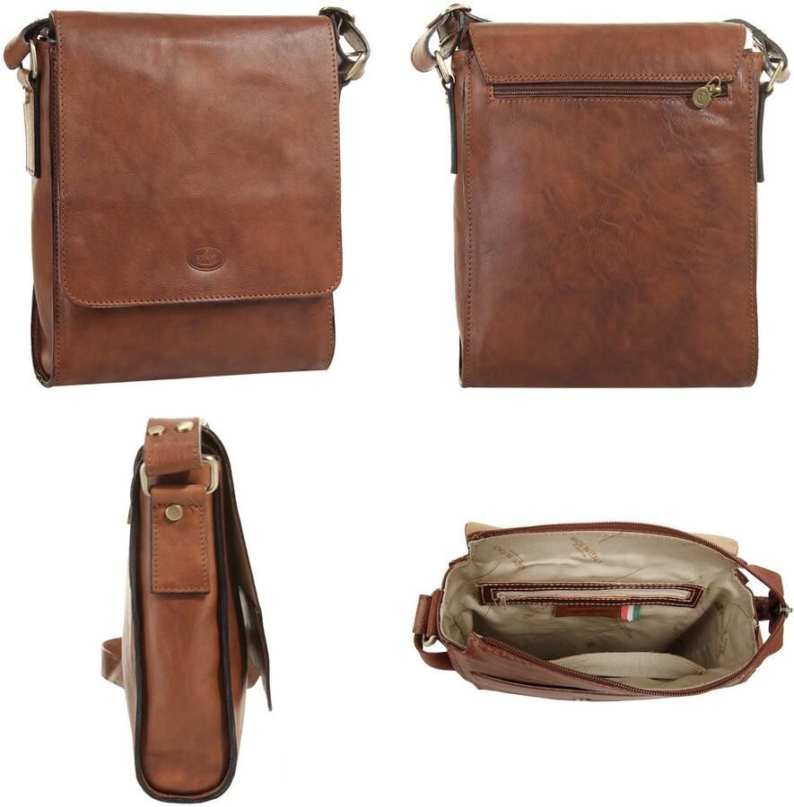 Piké Schoudertas echt leer made in italy