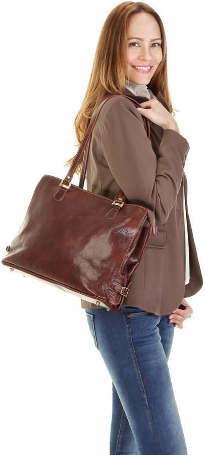 Piké Shopper echt leer made in italy - Foto 5